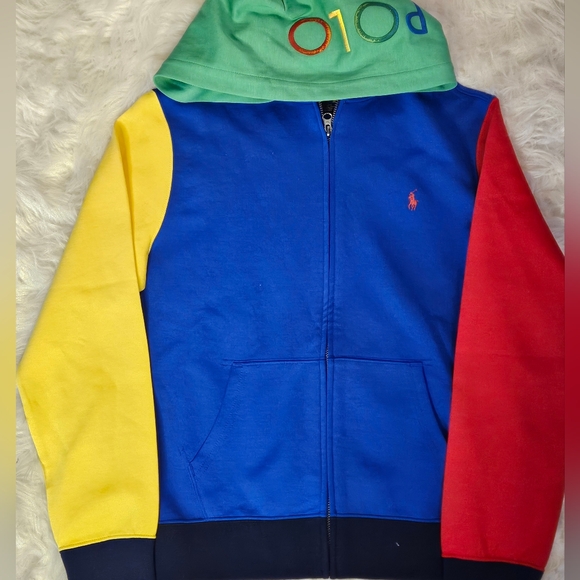 KID’S POLO BY RALPH LAUREN  COLOR-BLOCKED ZIP-UP HOODIE - Picture 1 of 12